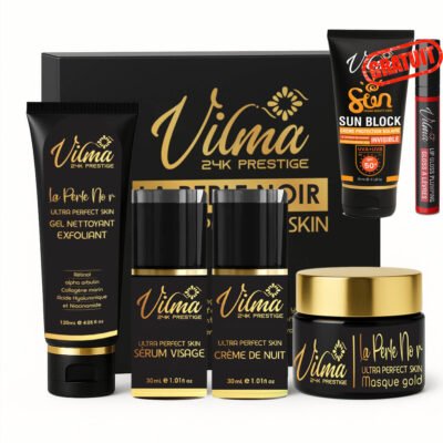 Coffret Complet La Perle Noire 24K – Soin Visage Ultra Perfect Skin + 2 Cadeaux Offerts